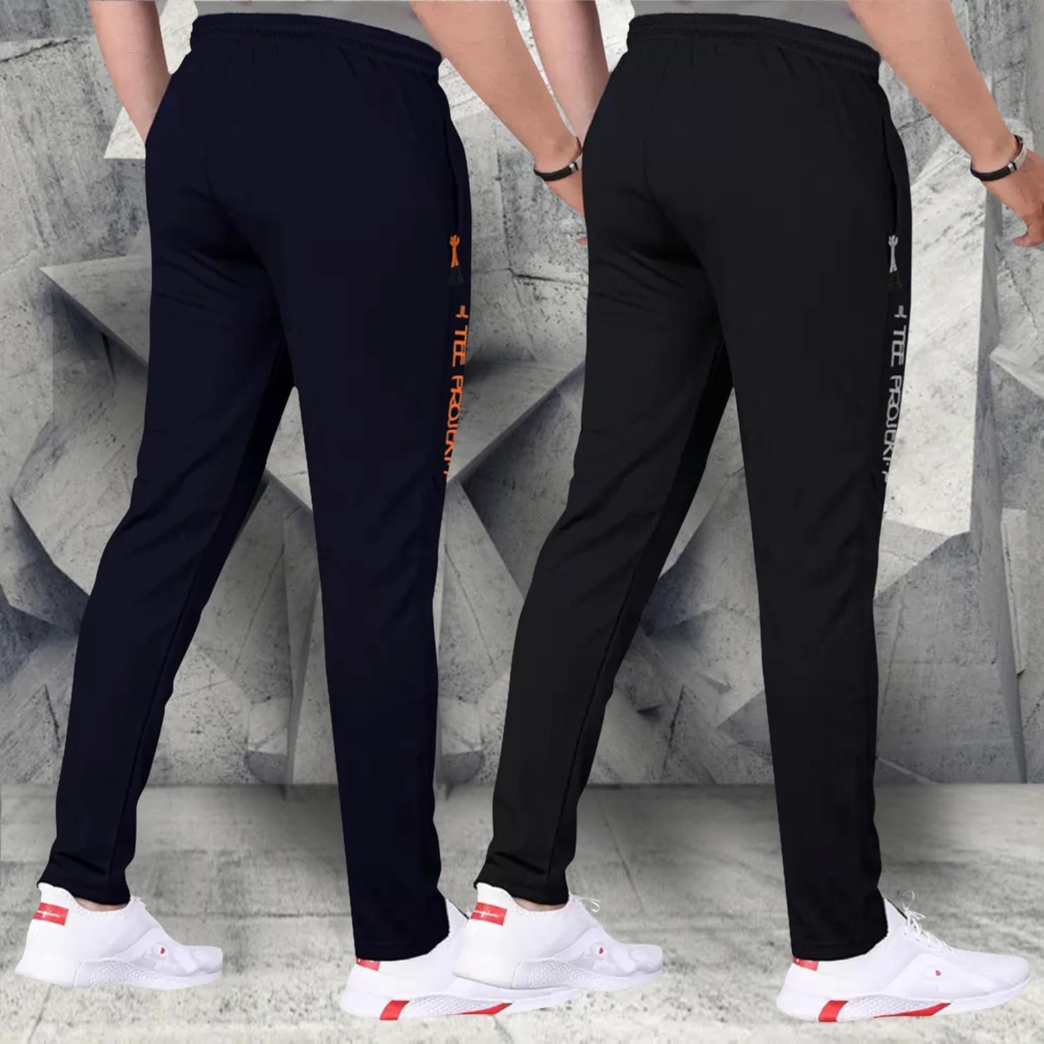 Pinkmint Men Combo Track Pant with Lycra Elastic Jogger Suitable for Active Wear, Jogger Yoga Wear, Sports (Pack of 2)