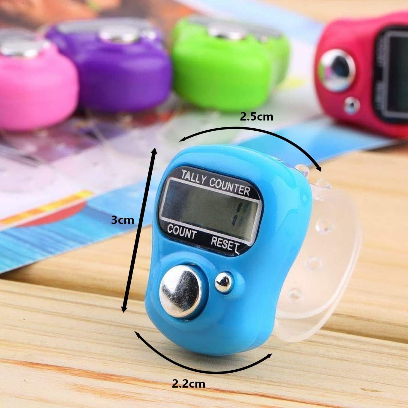 Naam Jap Counter | Mini Digital Tally Counter Finger Ring | Electronic Chanting Count Machine for Mantra Jap, Meditation, Prayer & Cricket Umpire | Digital Counting Device (Multicolour)