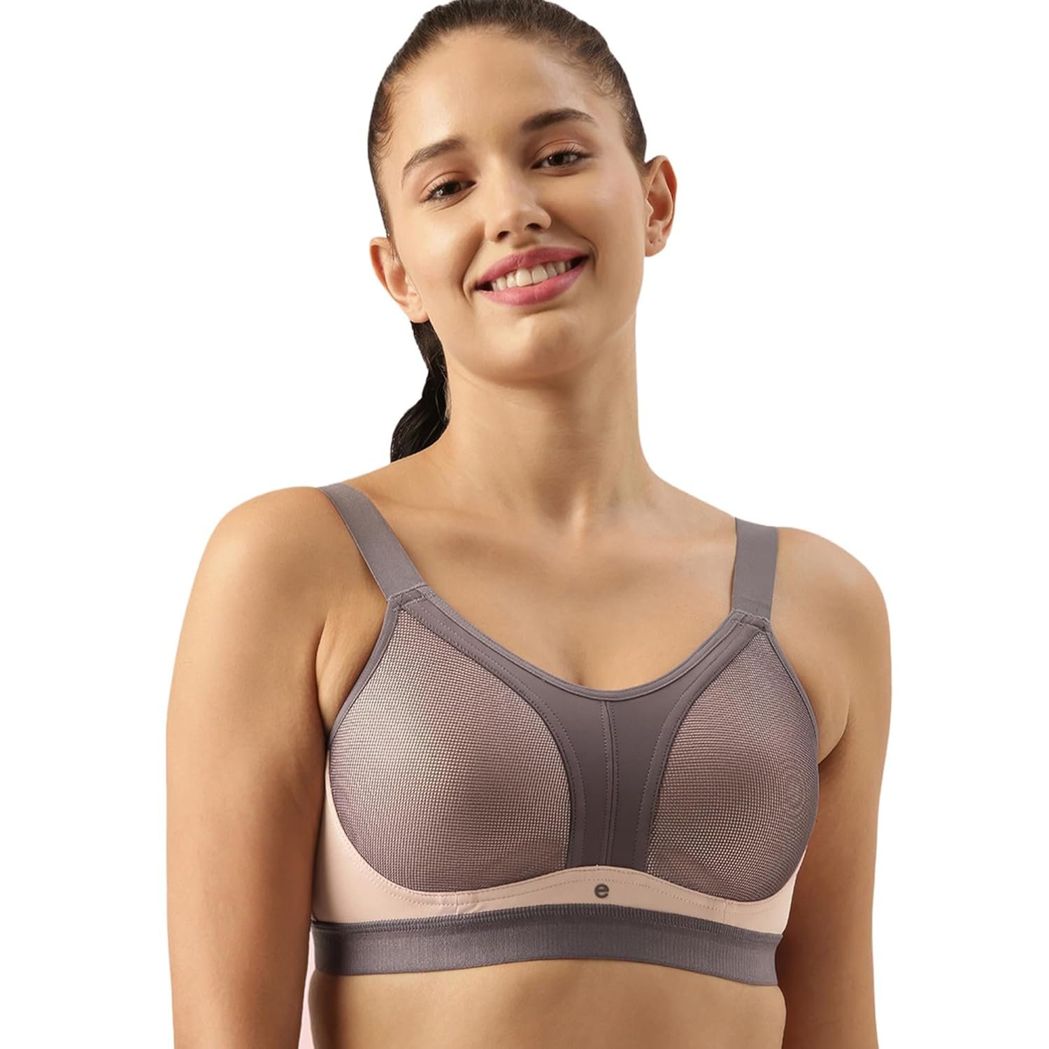 Enamor Women’s Non-Wired Sports Workout Bra – Padded, Full Coverage, Y-Panel Provides Vertical Bounce Control, and No-Spill, No-Jiggle – SB25