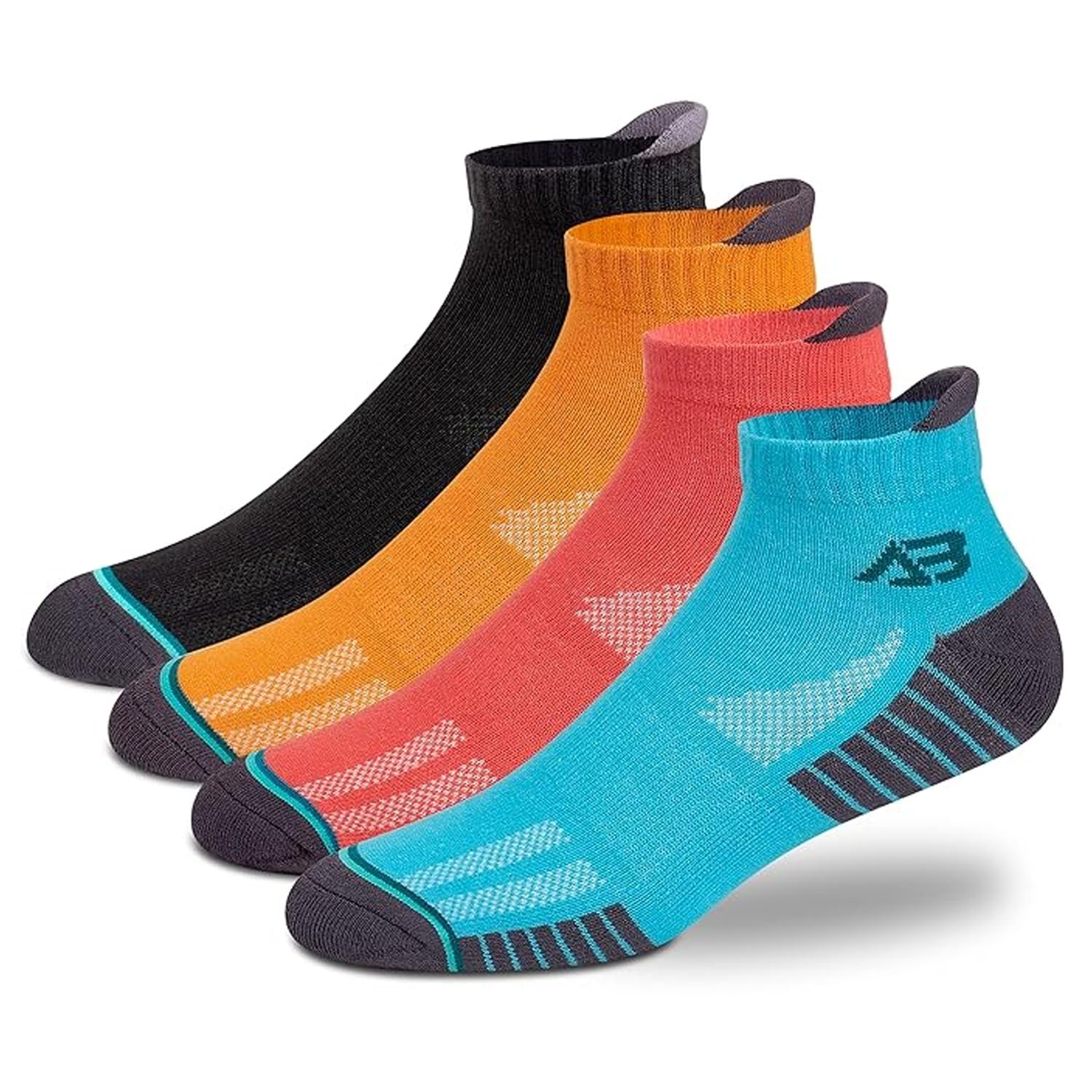 Sports Ankle Length Unisex Socks, Made With Breathable, Anti Odour & Moisture Absorbent Combed Cotton with a Extra Durable Welt, Ideal for All Day Wear, Free Size (Pack Of 4)