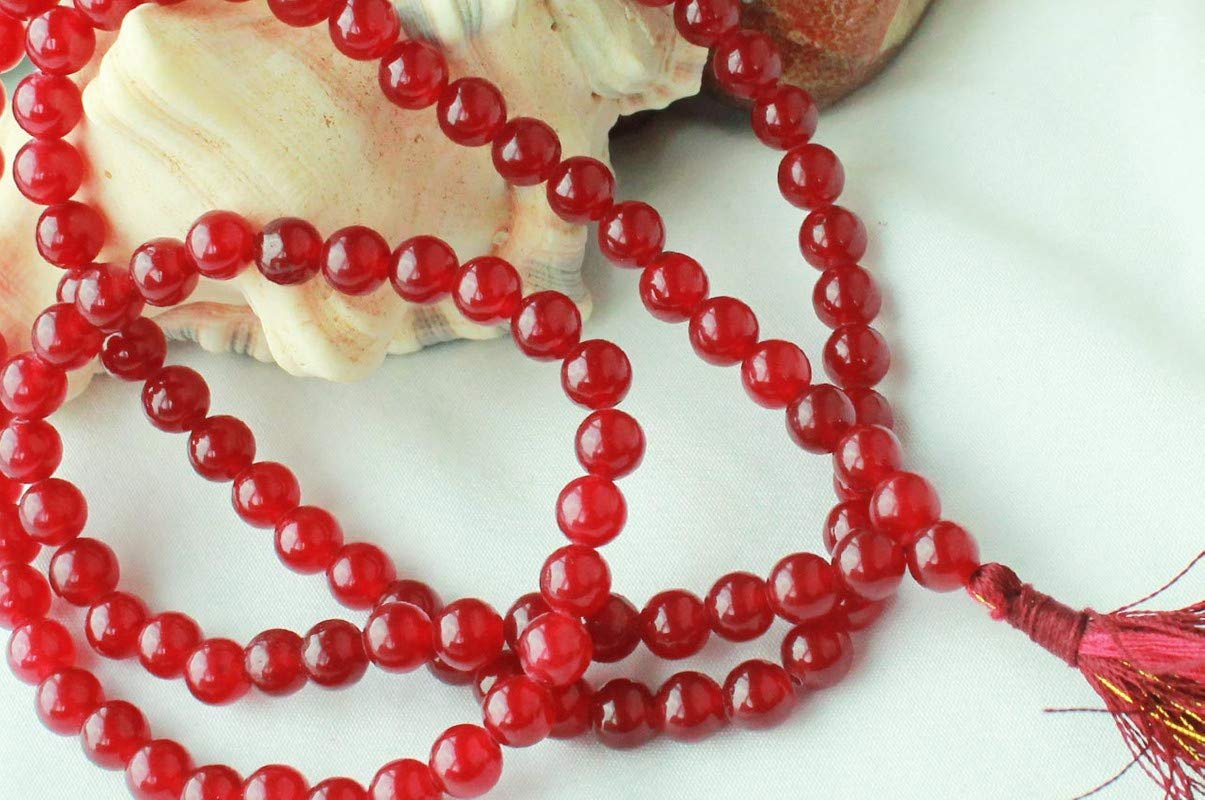 Natural RED Agate Hakik Japa Mala – Protection Against Bad Evils 108 Beads…