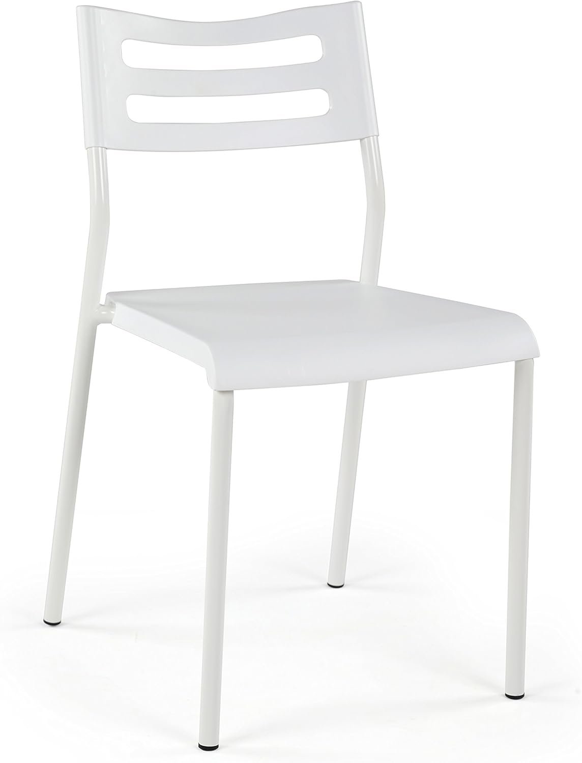 Humble Crew Desk Chair no Wheels, White, 16″W x 19″D x 30″H, 200 lbs Max – Lightweight Plastic Chair for Small Spaces – Premium Stackable Minimalist Chair for Office, Dorm, Bedroom, Dining, and More