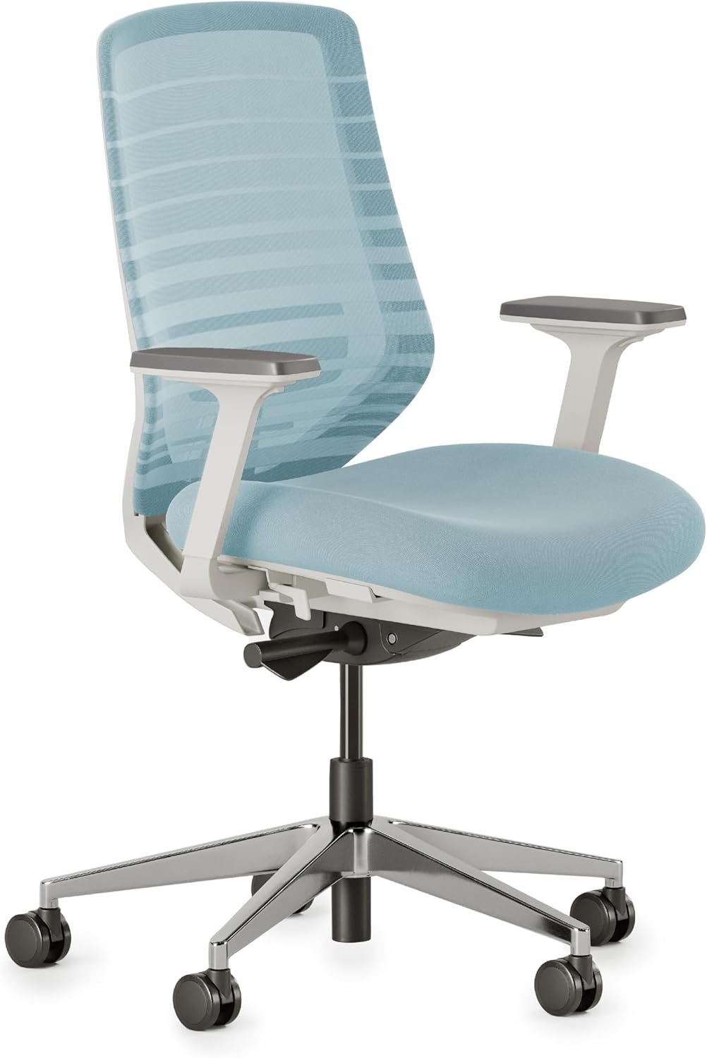 Branch Ergonomic Chair – A Versatile Desk Chair with Adjustable Lumbar Support, Breathable Mesh Backrest, and Smooth Wheels – Experience Optimal Comfort and Support – Light Blue