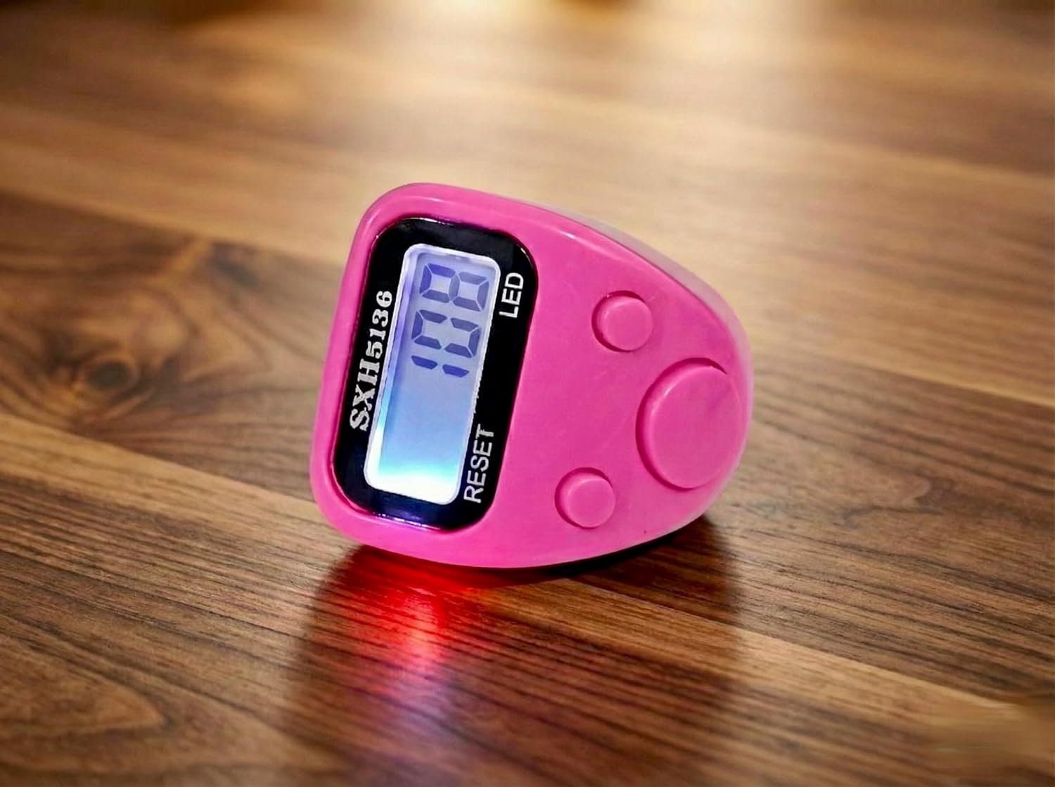 Pink 5 Digit Naam Jap Counter|Tasbih Counter|Mini Digital Tally Counter Finger Ring|Chanting Count Machine for Meditation, Mantra Jap,Cricket Umpire|Digital Counting Device (506 LED-Pink)