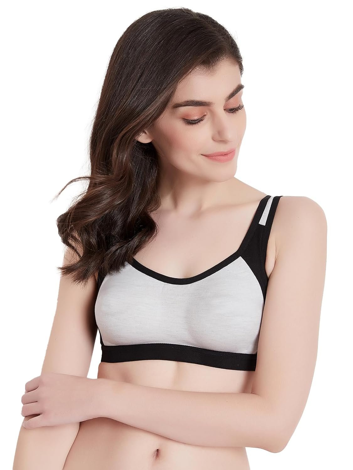 Clovia Women’s Cotton Medium Impact Non-Padded Full Cup Sports Bra