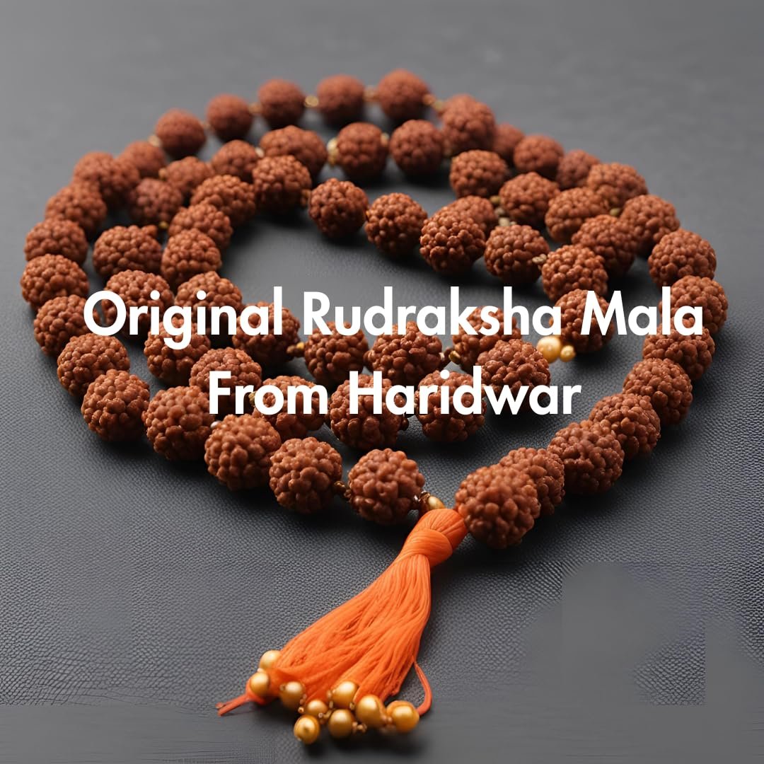 Certified 5 Mukhi Rudraksha Mala 108 Beads | Original Nepali Panchmukhi Rudraksha Jap Mala for Men and Women | Spiritual Rosary for Meditation, Prayer, Chanting, Shiva Puja & Yoga | 6mm Natural Beads