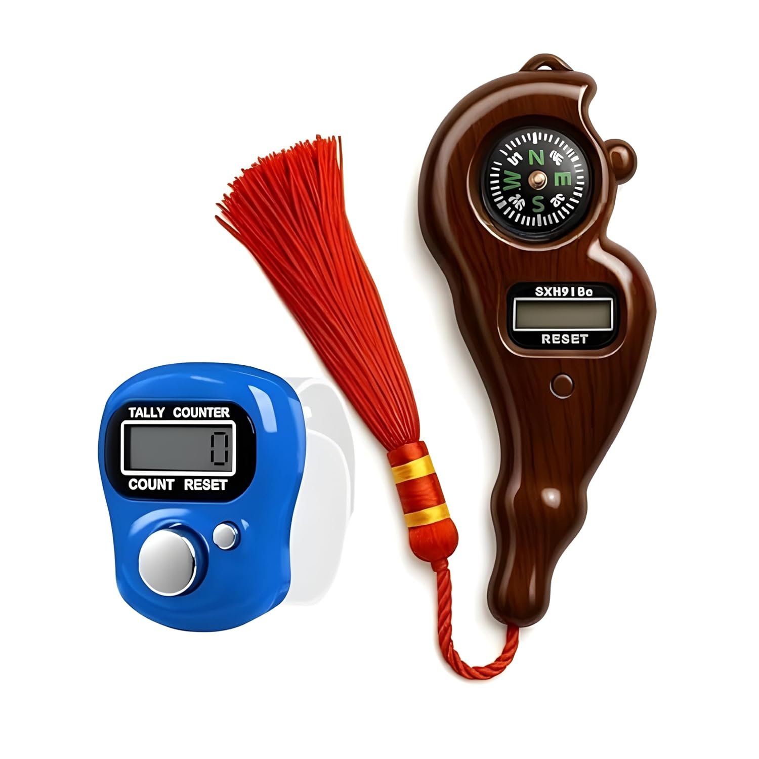 Compass Tally Counter for Chanting Mantra, (Pack of 2), naam jap Counter, naam jap Counting Machine, naam Counter, Tally Counter Finger Ring, Counter naam jap, naam jap Counter (Multicolor)