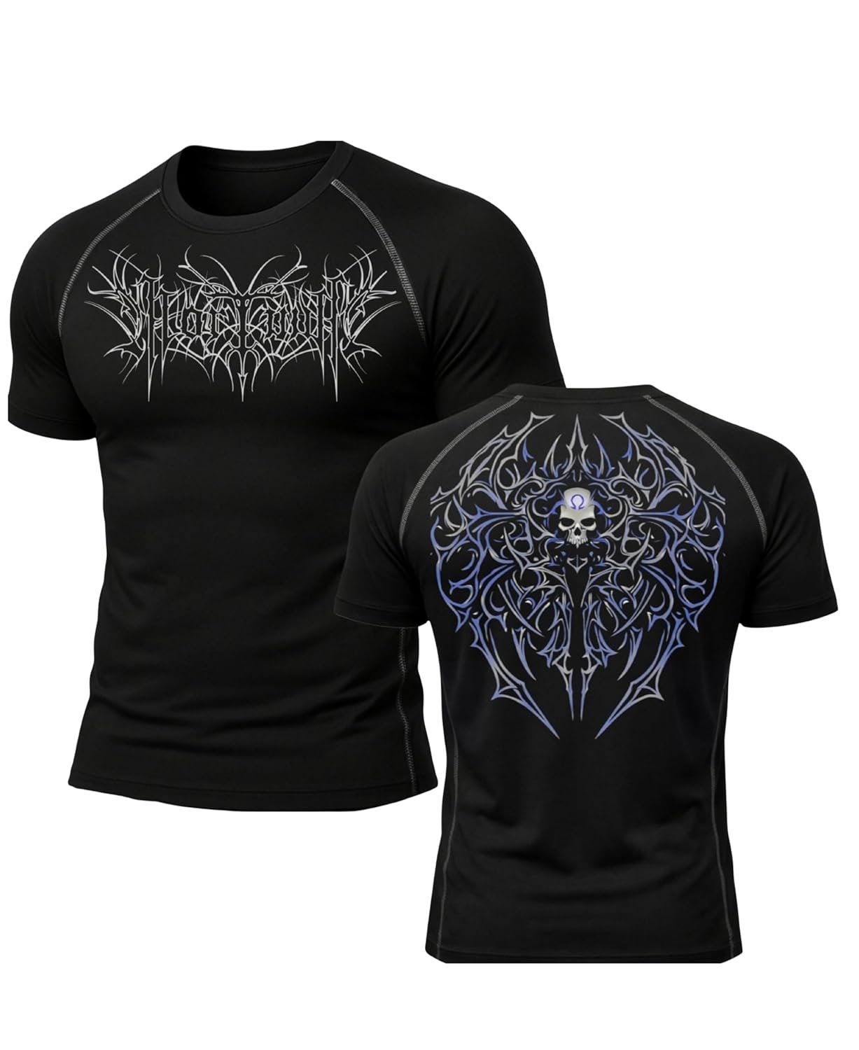 BULLAR Men’s Polyester Blend Compression T-Shirt, Half Sleeve Athletic Sports Tight, Crew Neck, Slim Fit, Black, for Fitness and Workout