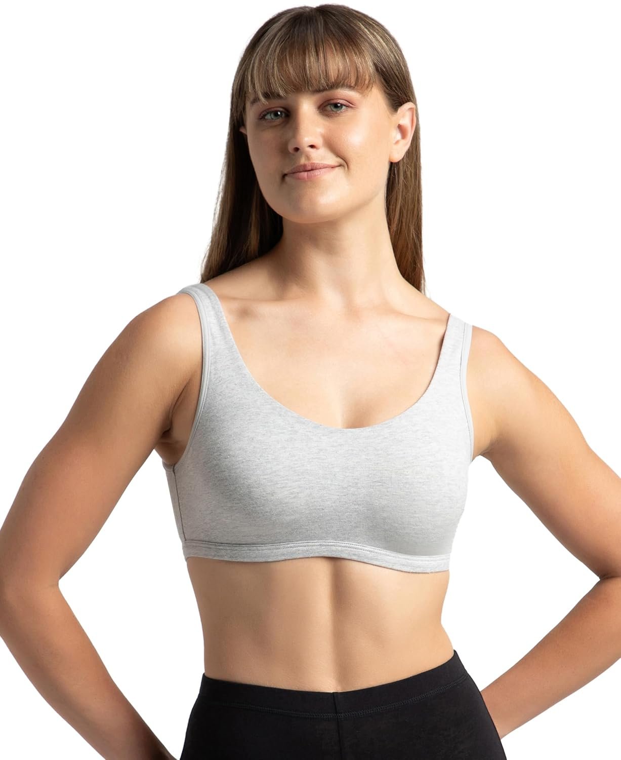 Jockey 1550 Women’s Super Combed Cotton Elastane Stretch Slip On Crop Top Bra with Stay Fresh Treatment
