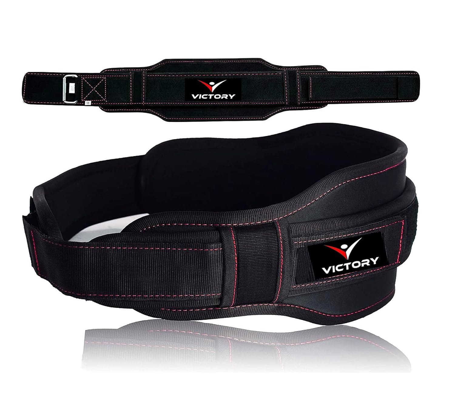 Victory Amaze 6-Inche Unisex Weightlifting Gym Belt Ultra-Light Foam Core for Fitness Workout, Double Belt, Reinforced Stitching for Durability, Hook & Loop Closure (XL (Fits 36-40 inches), Black)