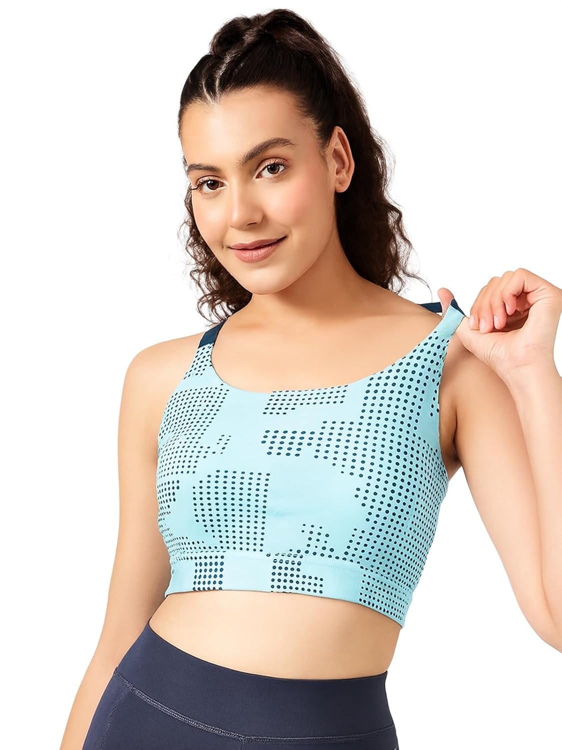 Clovia Women’s Polyester Impact Padded Printed Sports Bra With Removable Cups