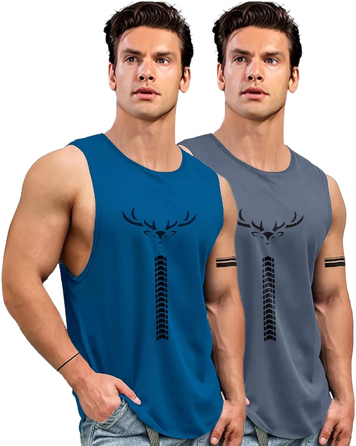 AUSK Men Vest || Gym Tshirt for Men || Karma Printed Sleeveless Regular Fit T Shirt for Mens