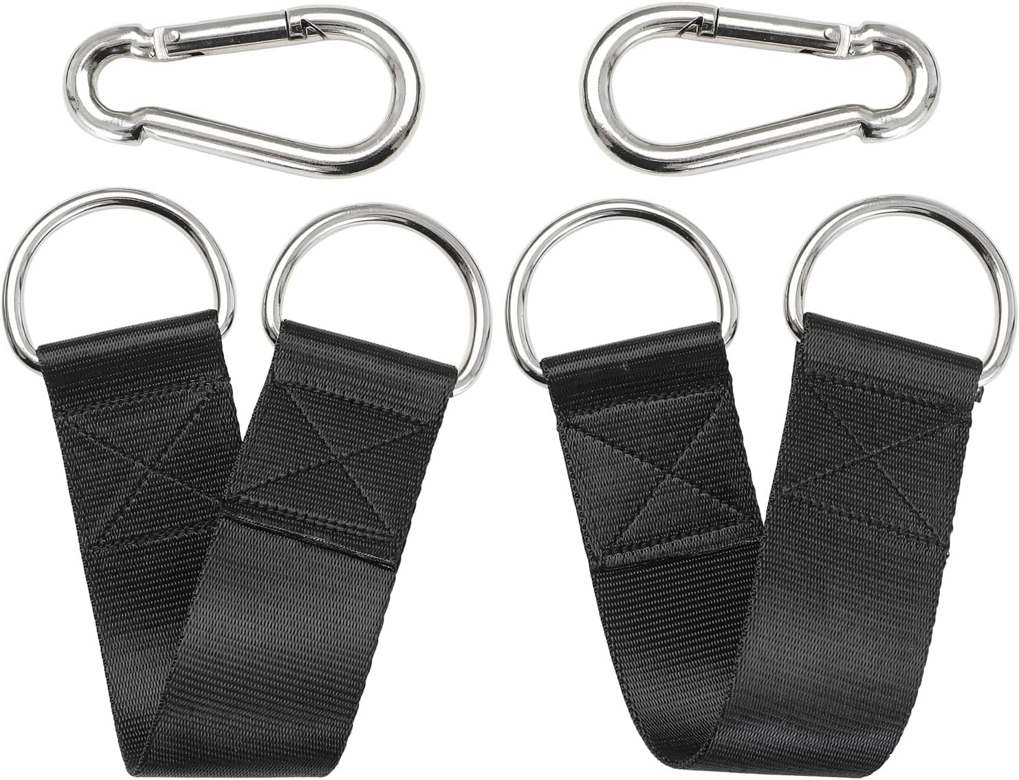 Fitcozi Pair of Outdoor Hanging Straps with Carabiner Holds 150kg/ 330lbs Straps Hanging Kit Hooks for Camping, Door Bar, Gym Bar, Pull-up Bar Exercise Equipment Attachments