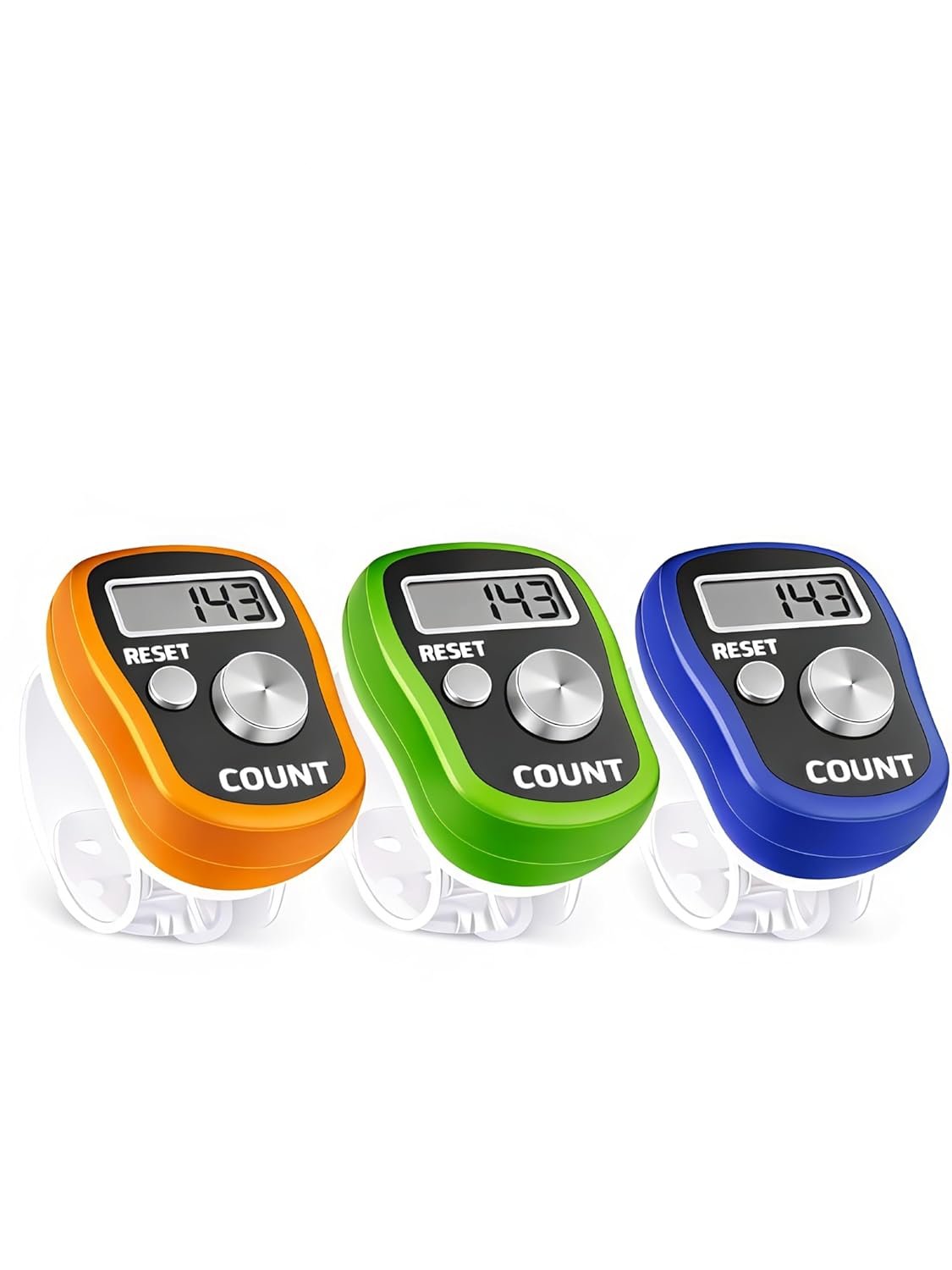 Digital Finger Tally Simple Counter | Counter for Chanting Mantra | Hand Finger Tally Counters | Head Electronic Tally Counter Jap & Cricket Umpire Counting Machine | 3 Pcs