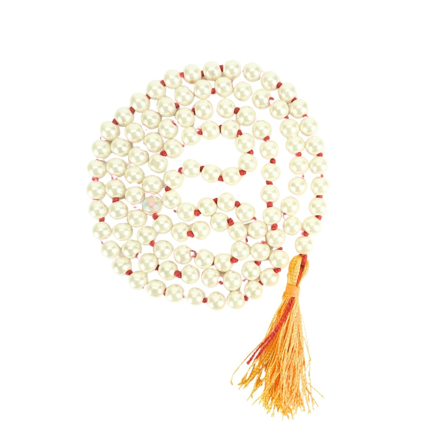 REMEDYWALA Charged Natural Pearls Jaap Mala for Pooja | Moti Mala | 108+1 Beads | 8MM