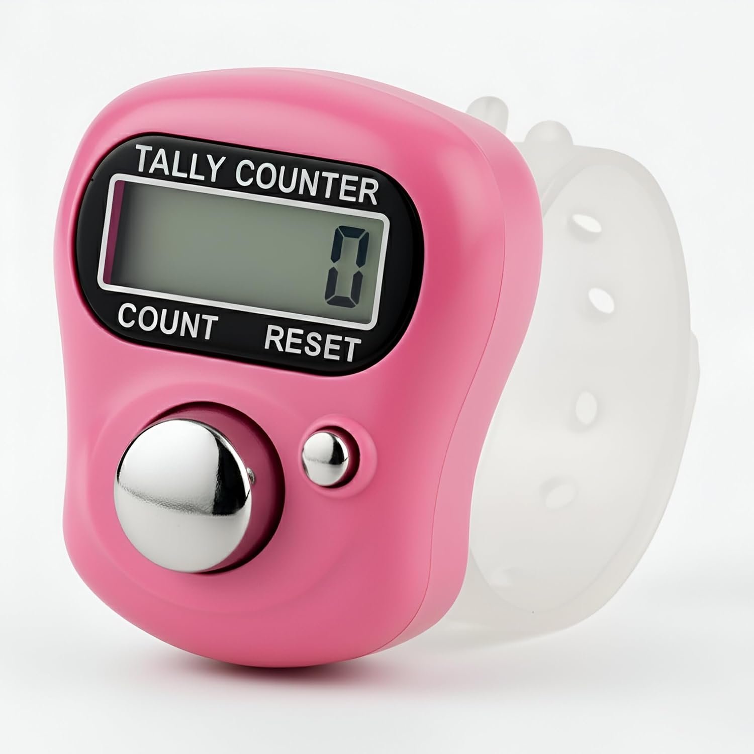 Mini Hand Tally Counter Finger Ring Digital Electronic Head Count,Japa Counter Counting Machine for Mantra Jap and Cricket Umpire and Various Counting Purpose Small(Pack of 1) (Pink)