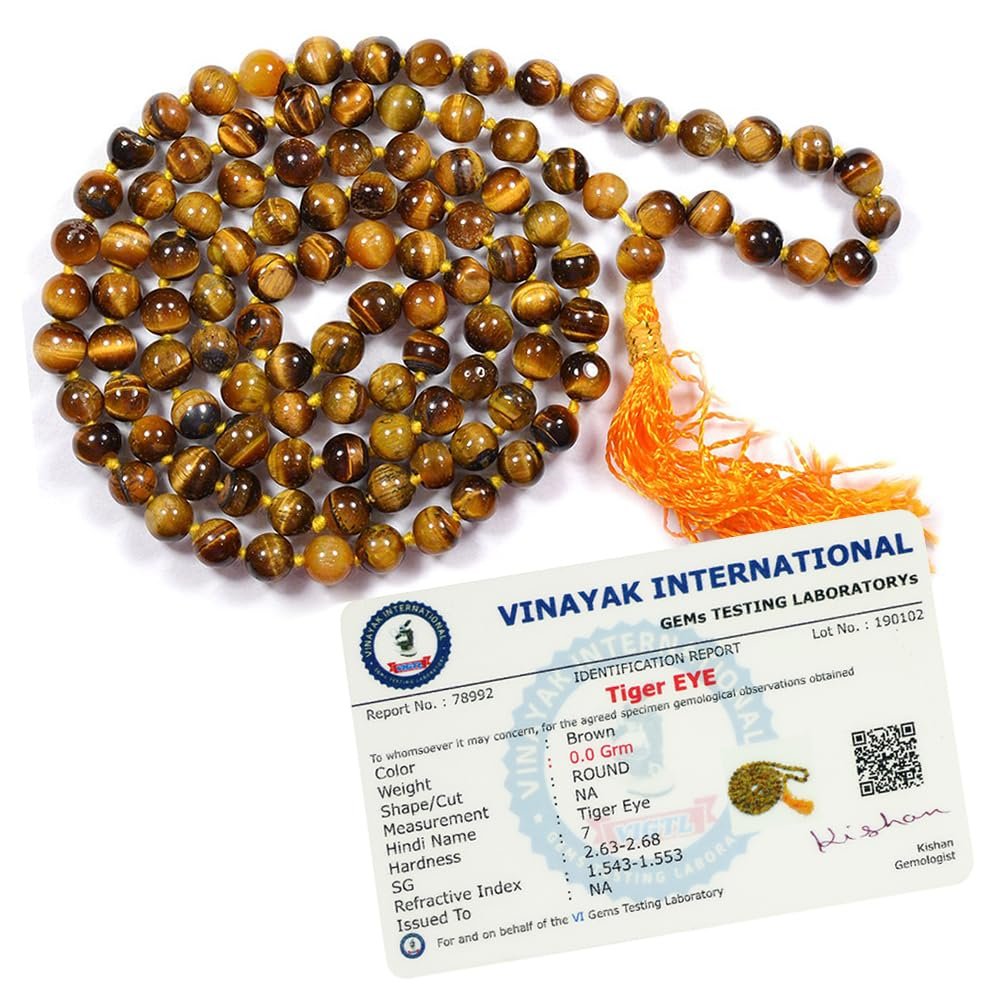 Natural Semi Precious Crystal Stone 6 mm 108 Beads Jap Mala/Necklace for Reiki Healing Stones