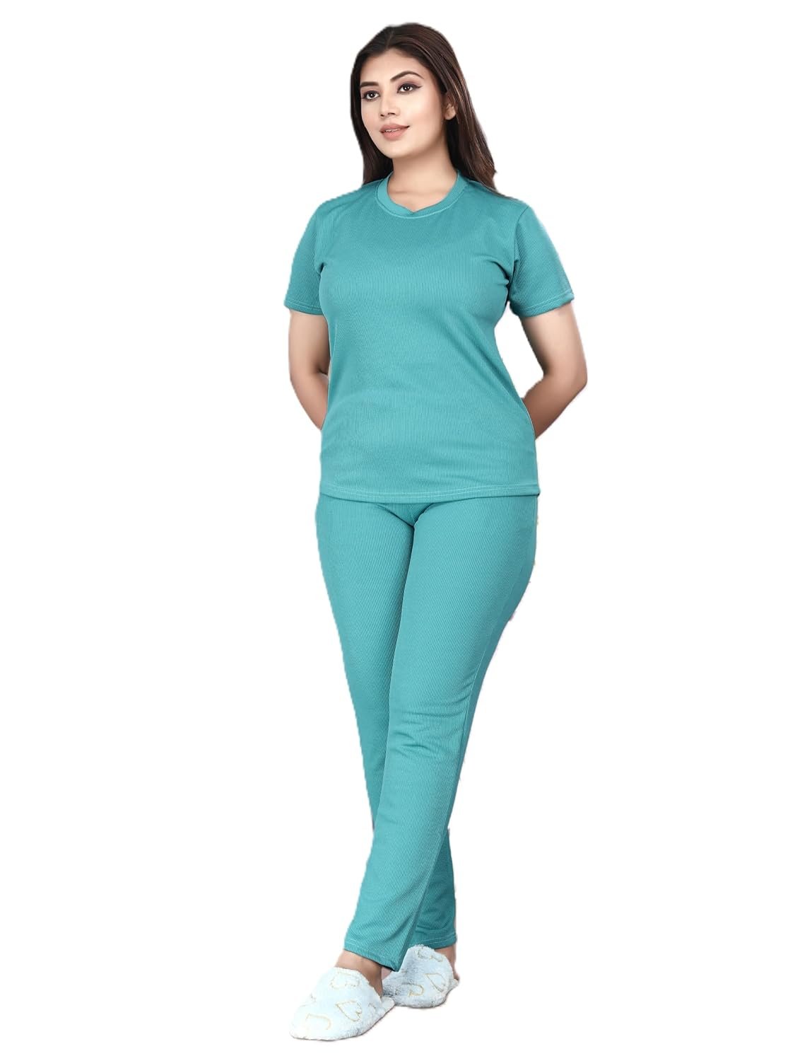 Women’s Active Wear Track Suits Cotton Blend Sportswear Top & Bottom Set for Woman Round Neck for Fitness & Workout T-shirt and Pant for Womens Gym Pants Workout Track Suit