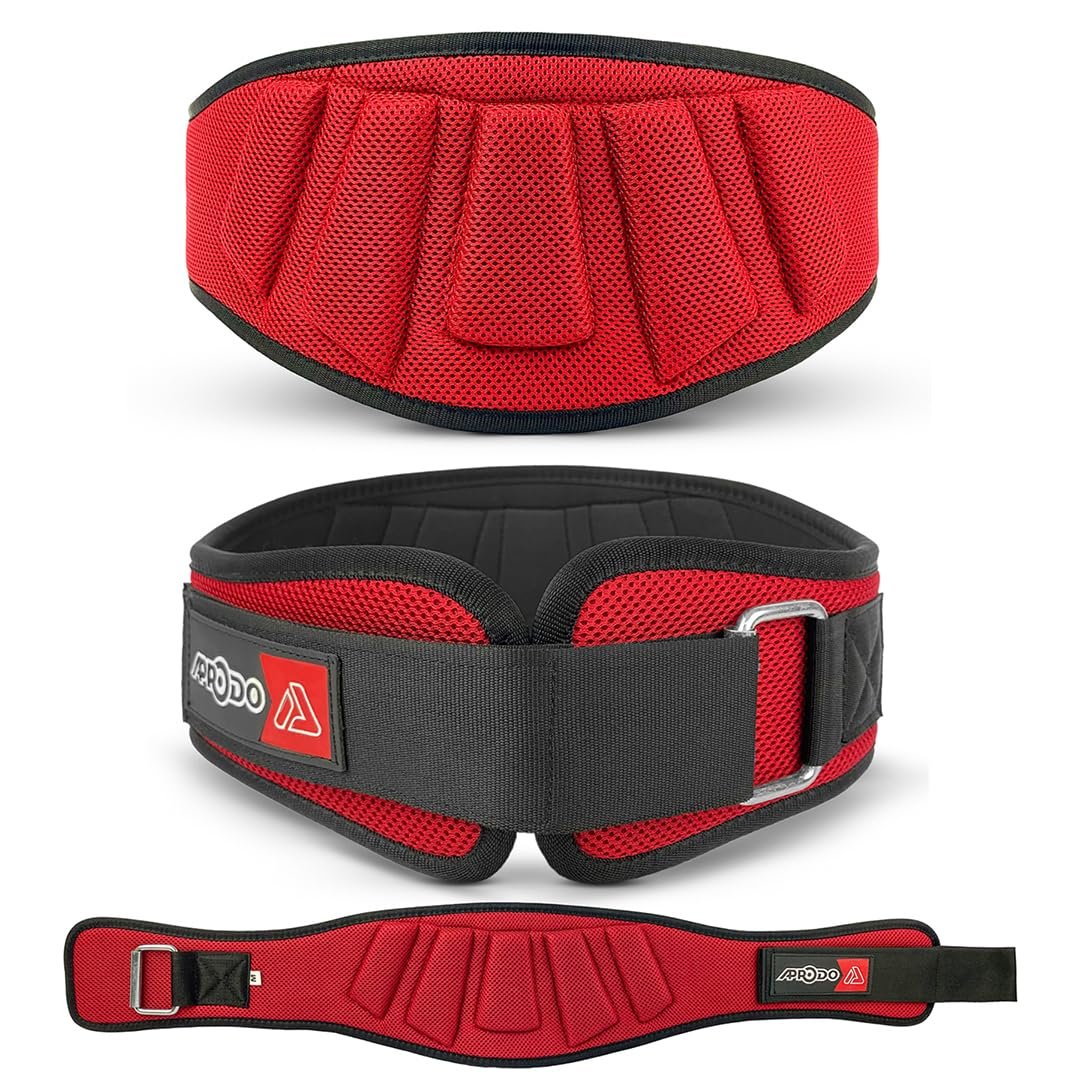 APRODO Power Guidance Nylon Weightlifting Belt Lumbar Waist Support Trainer Protector Belts for Weight Lifting Fitness Sport Gym for Men and Women