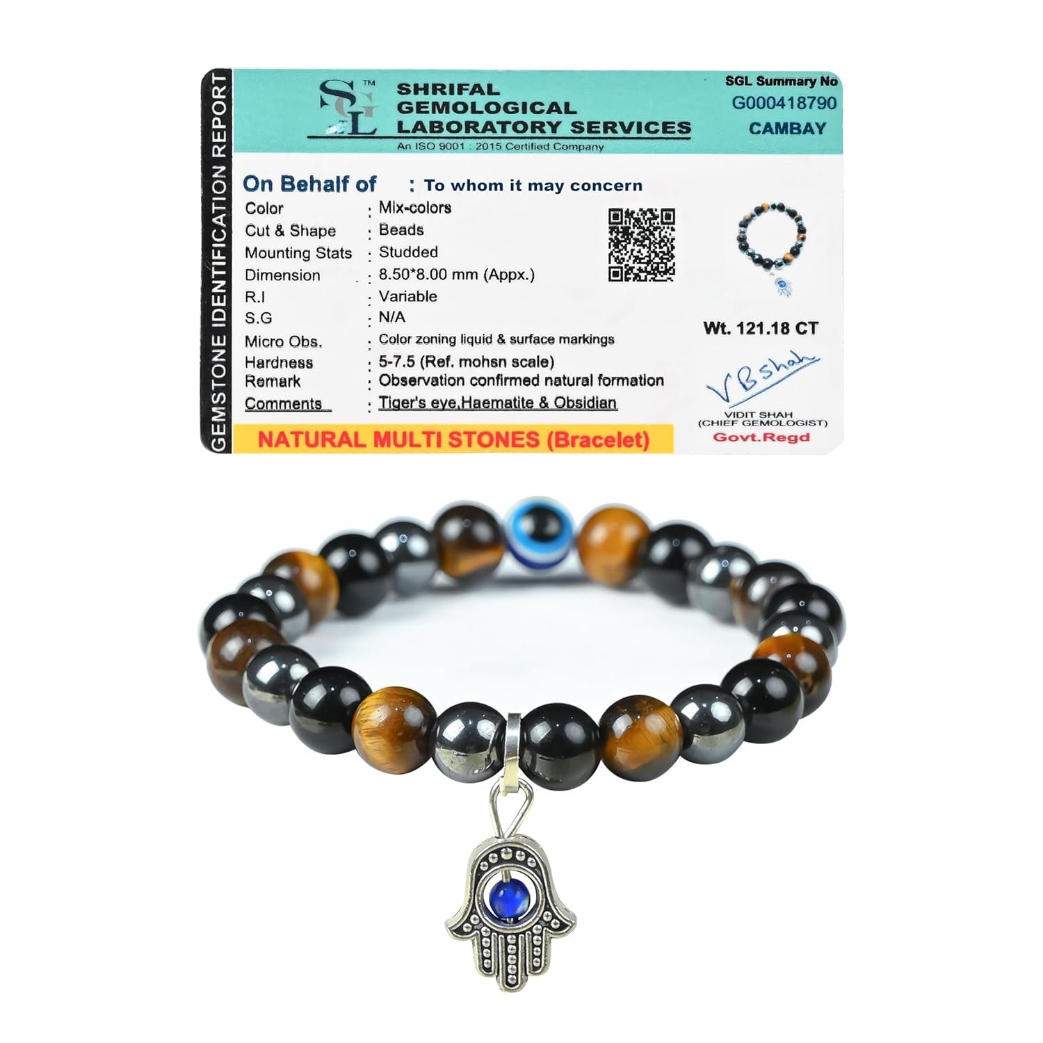 Crocon Bracelet for Women & Men – Certified Stone, Attracts Wealth, Love & Luck