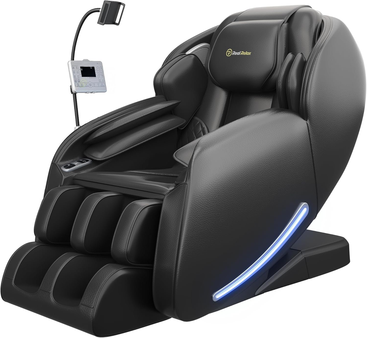 Real Relax 2026 Massage Chair Full Body,Zero Gravity SL-Track Shiatsu Massage Recliner with Upgraded Phone Controller and Holder,APP Control,Child Lock,Pause Button and Led Light,Favor-06,Black