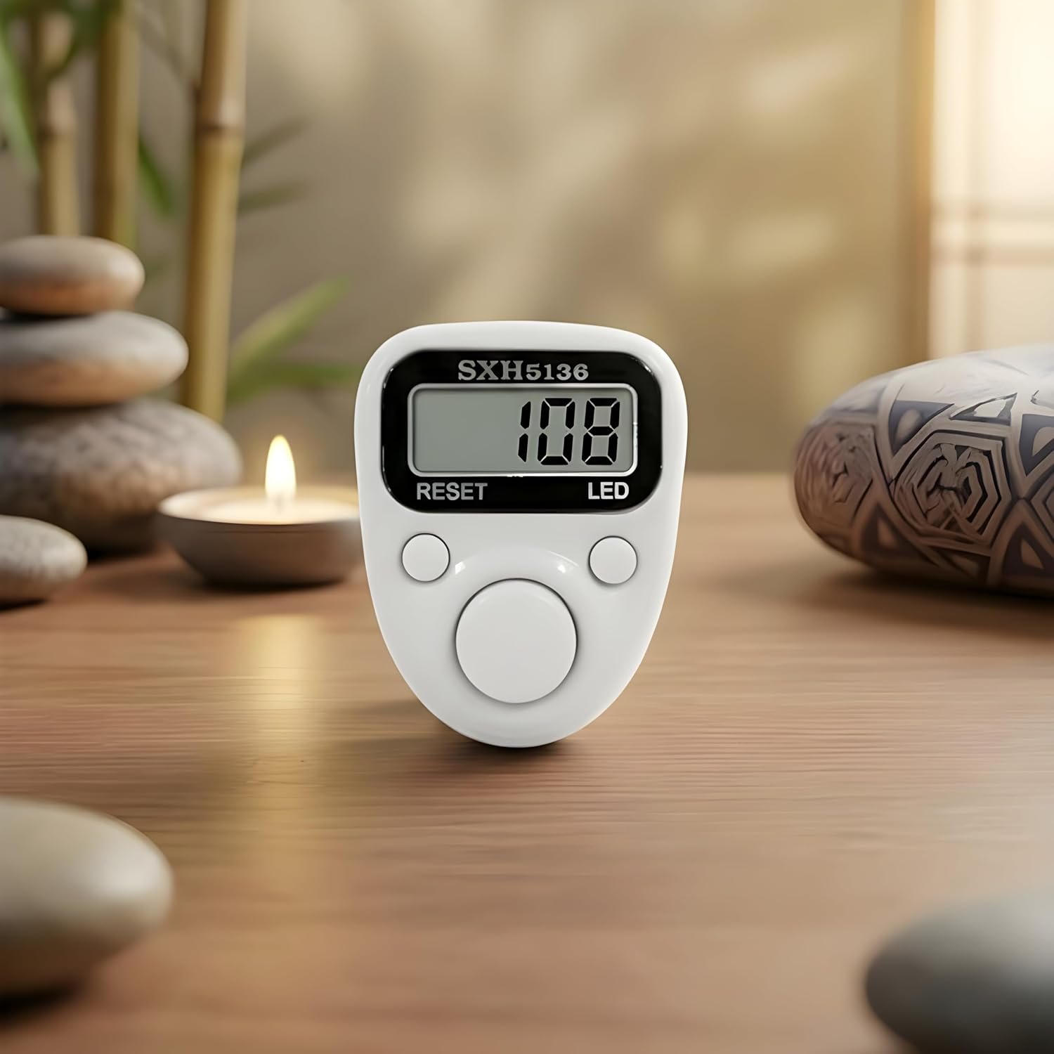 Digital Tally Counter, White, LED Display, Reset Button, (Model No-512) (White)