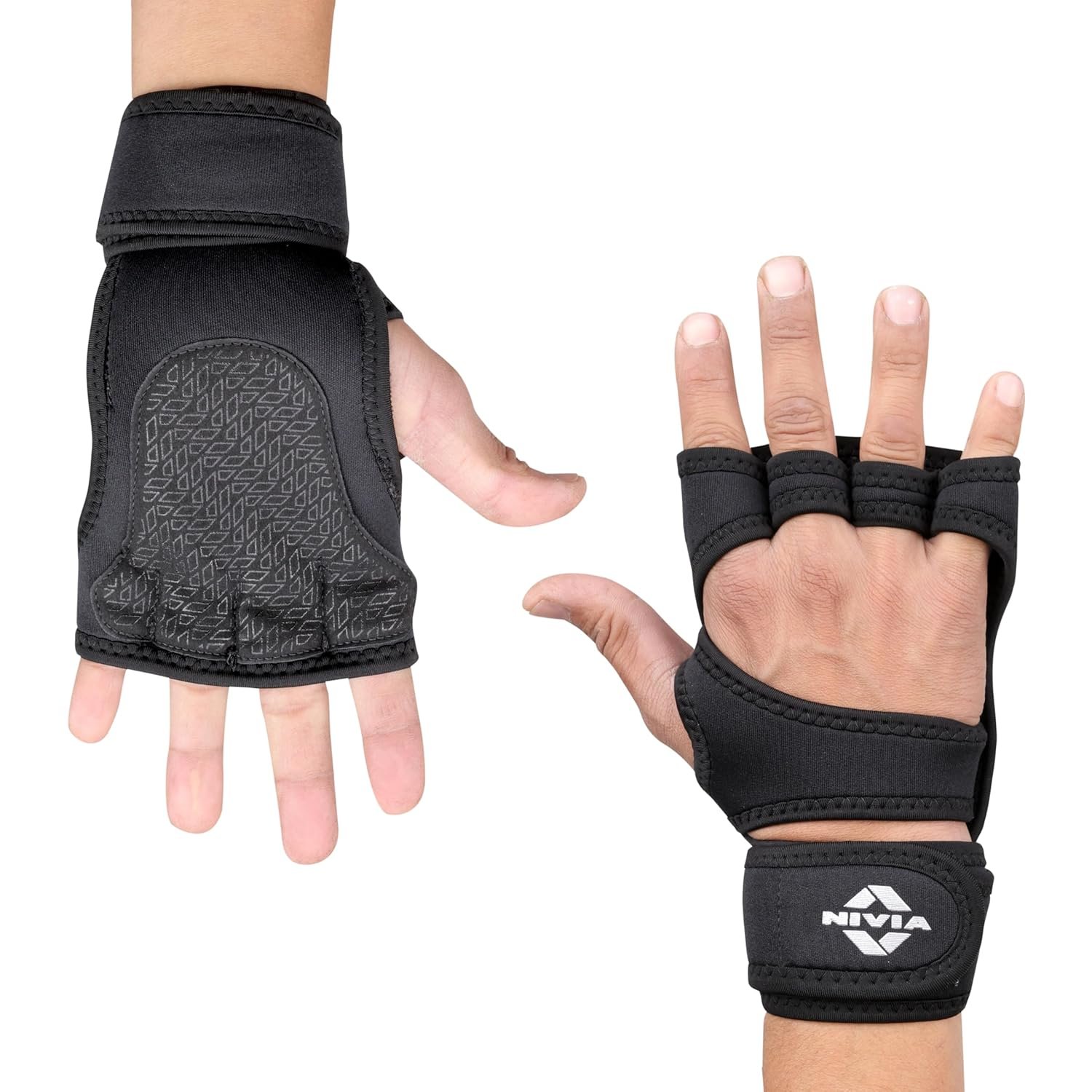 Nivia Spider Gym Gloves for Men & Women, Breathable & Lightweight Design, Padded Palm for Enhanced Grip, Wrist Support Strap, Ideal for Weightlifting, Cycling, Fitness & Cross Training