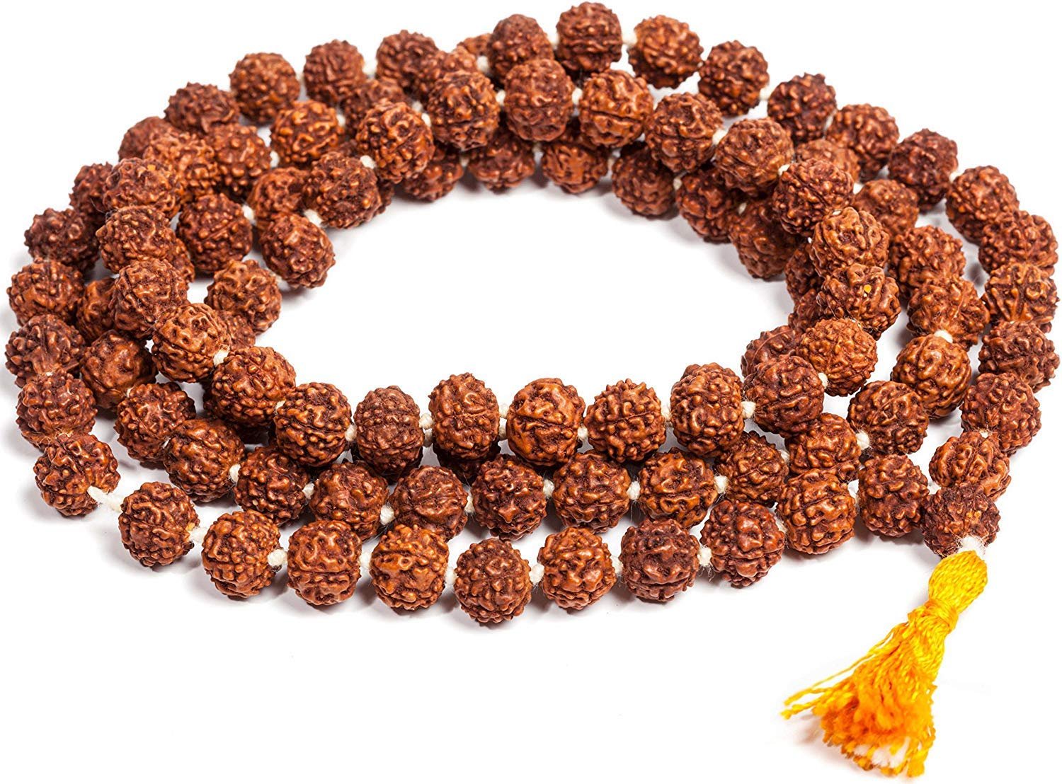 Petrichor Certified Original Rudraksha Mala (Brown, 9-10mm) with Certificate for Wearing and Japa Mala (5 Mukhi Mala, 108 Beads Mala)