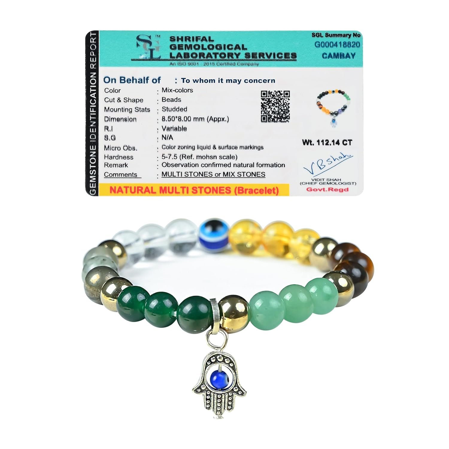 Crocon Bracelet for Women & Men – Certified Stone, Attracts Wealth, Love & Luck