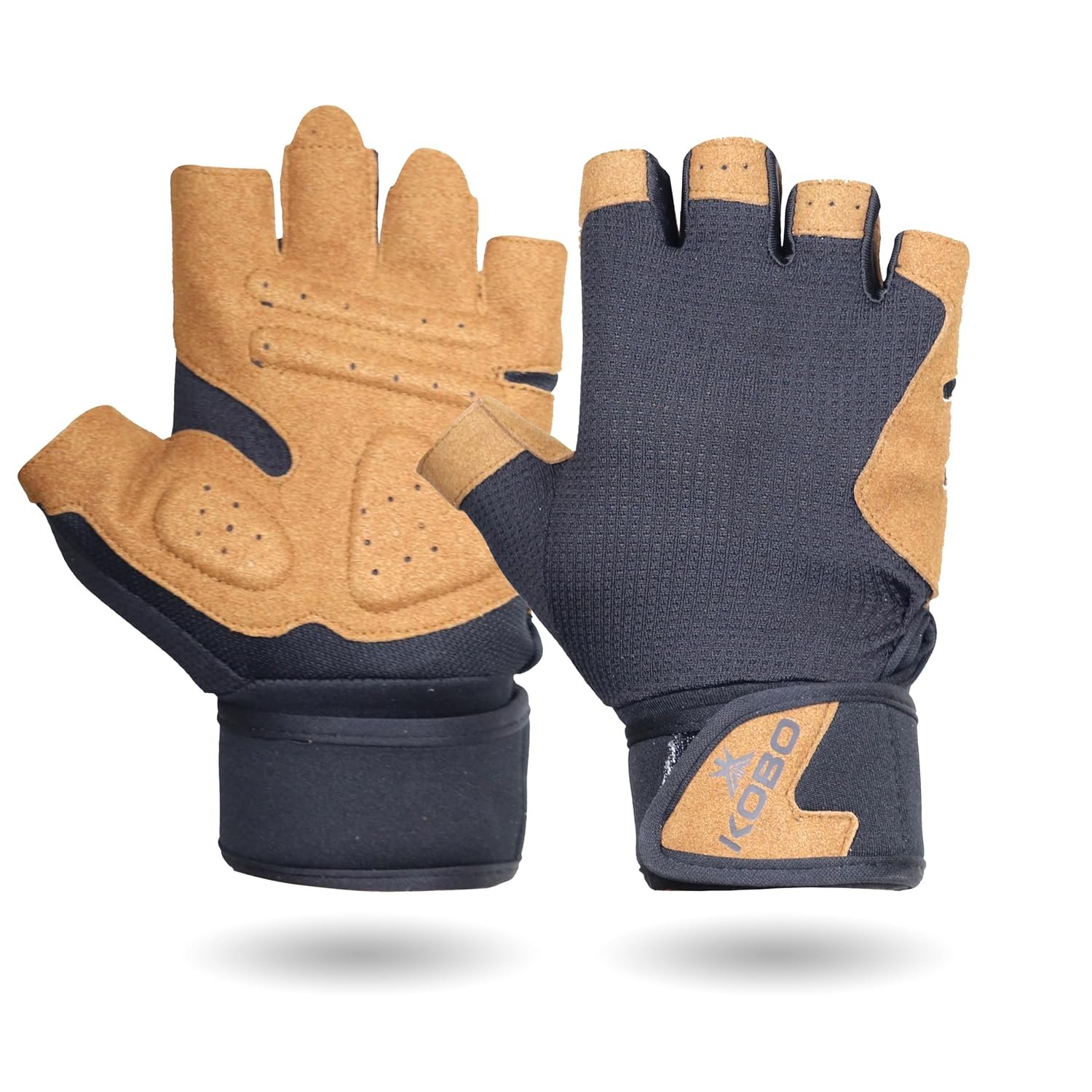 Kobo WTG-69 Weight Lifting Gym Gloves Hand Protector for Fitness Training with Wrist Support (Small)