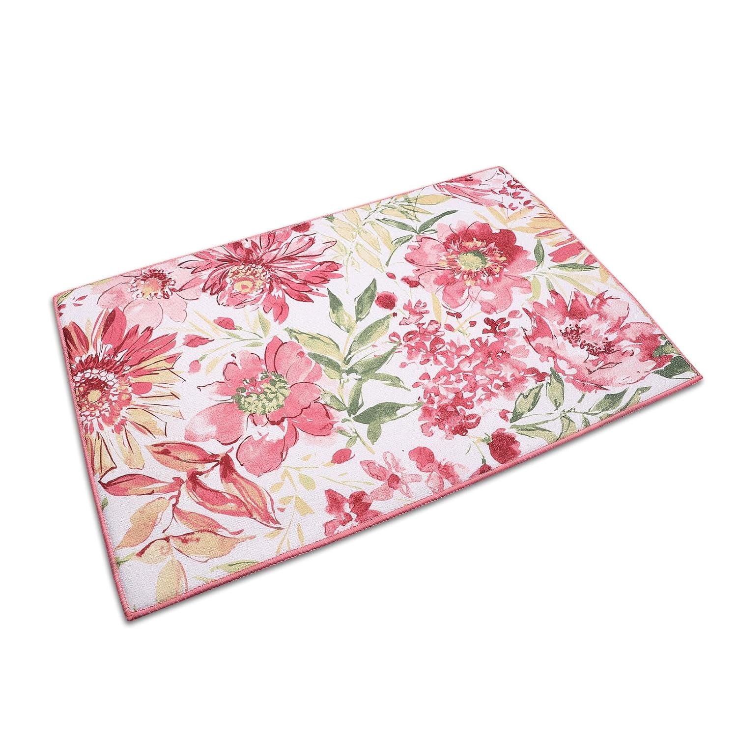 VRT Drying Mat, Microfiber Heat Resistance Drying Mat for Kitchen Counter, Ultra Absorbent Fast Drying Pad for Dish, Bowl, Tableware, Coffee Machine (Pink, 38 x 50 cm)