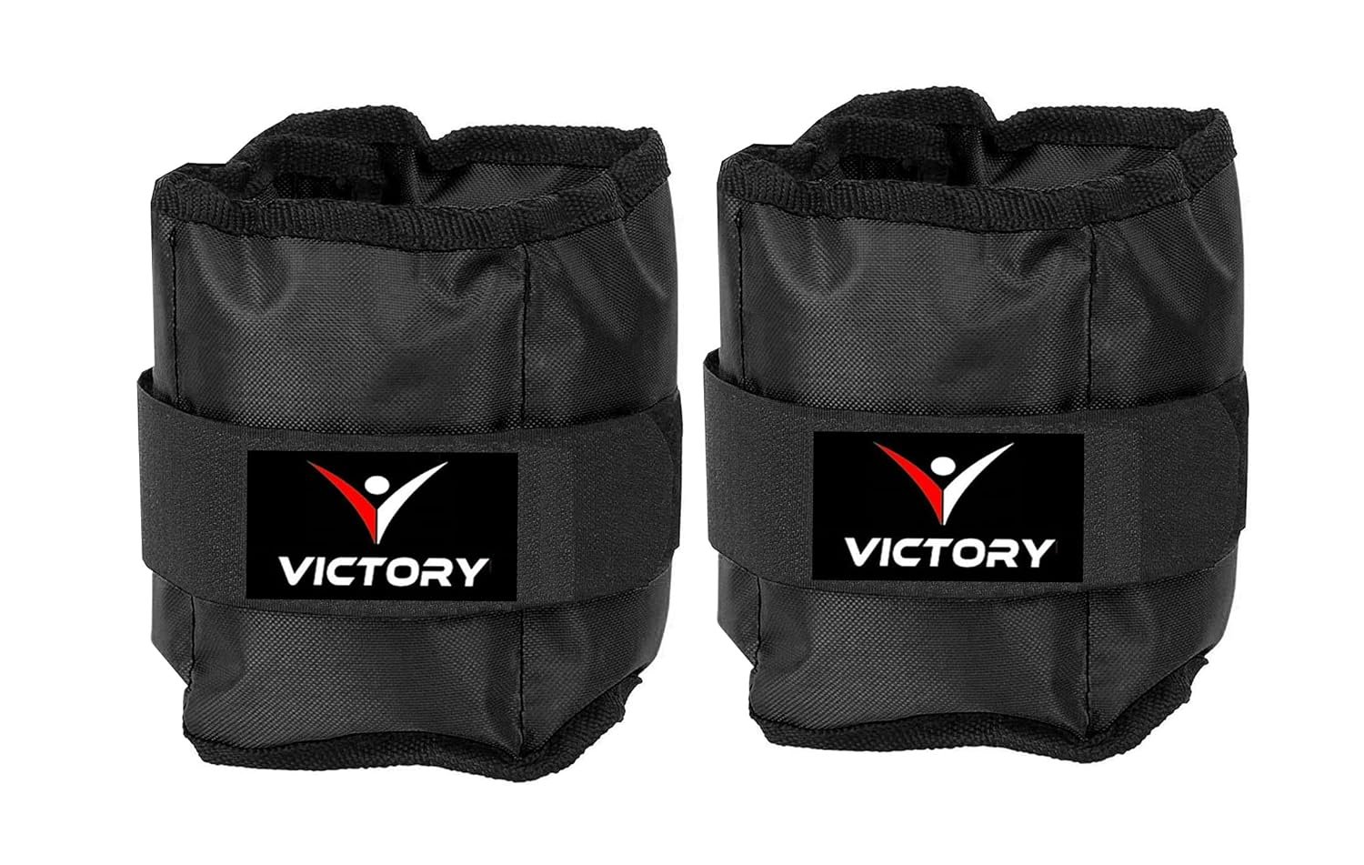 Victory Professional Ankle & Wrist Weight | Fitness Band | Workout Equipment | Finest-Quality Polyester Fixed Weight | Multi-Purpose | Men and Women (Black, 0.5KG X 2)