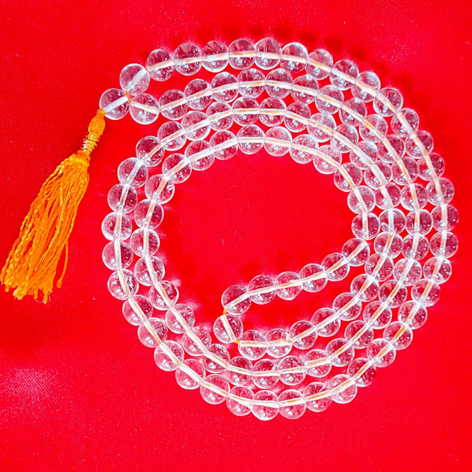 Anciently Sphatik Mala Original | Spadigam Malai Original | Sphatik Jaap Mala 108 Beads, Quartz, White, 1 Piece (6 mm)